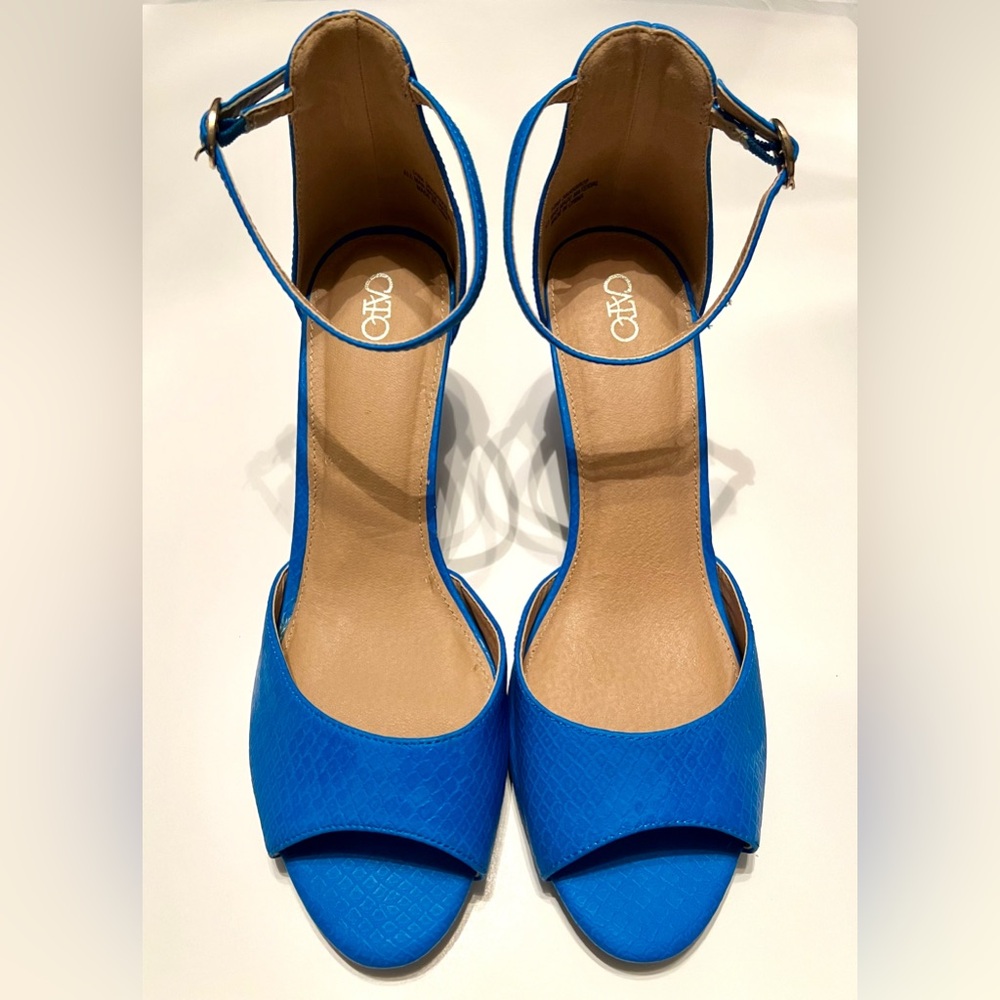 Cato Bright Blue Ankle-Strap Heels‎ - Size 10